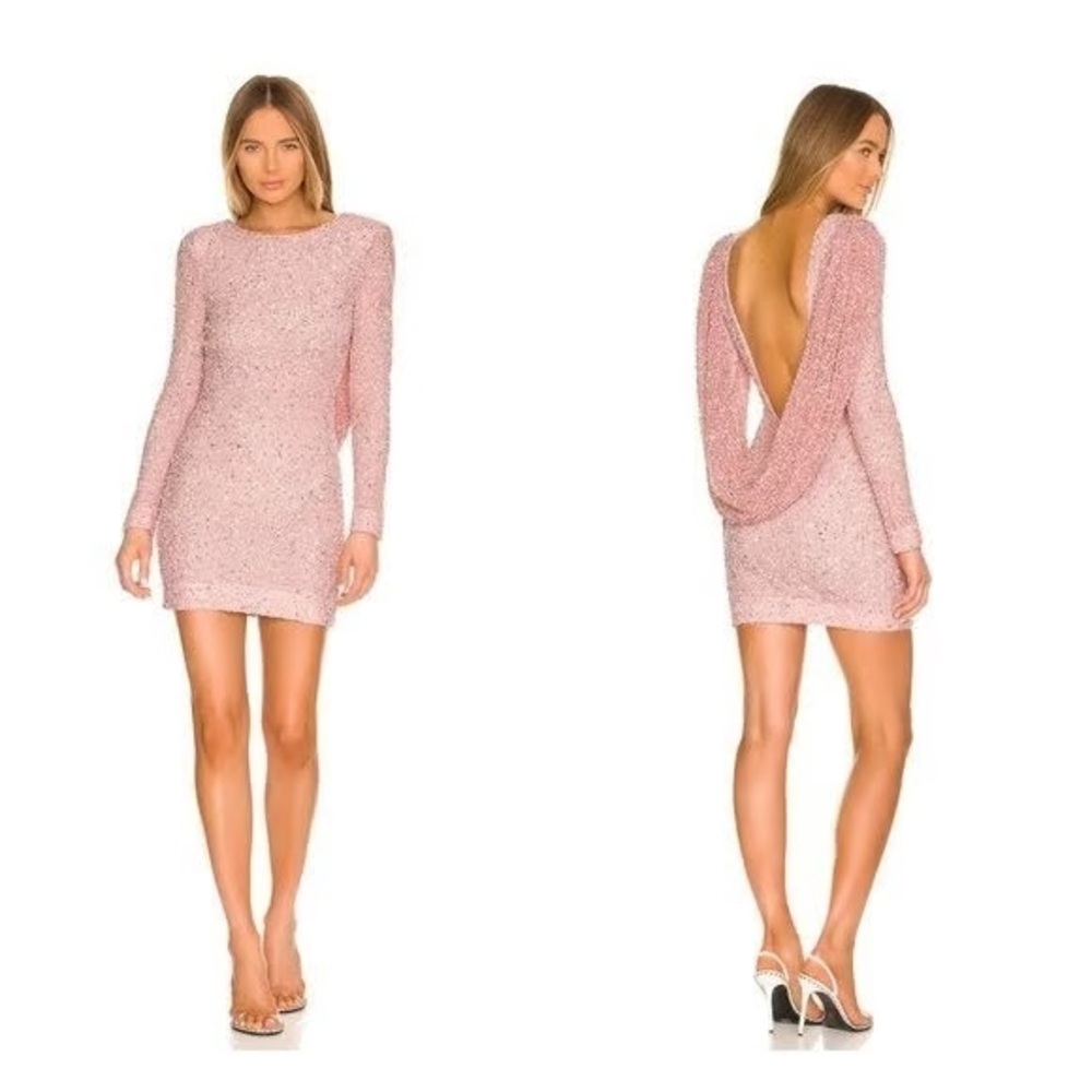 Retrofete Pink Backless mertzi Sequin Dress
